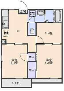 シティハウスB棟【1階】の間取り
