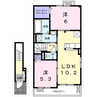 ルーチェ ソラーレB【2階】の間取り
