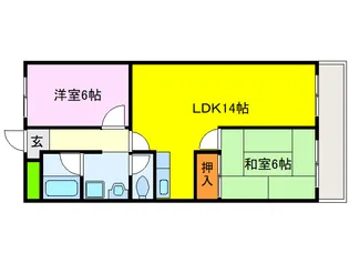 シャトー深草セカンド【5階】の間取り