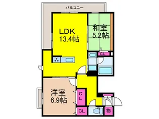 シャーメゾン リーゾス【1階】の間取り