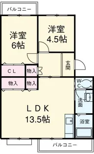 パストラル板倉B【1階】の間取り