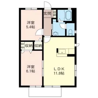 グリーングラスK【1階】の間取り