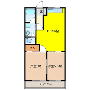 サンハイム桐山【2階】の間取り