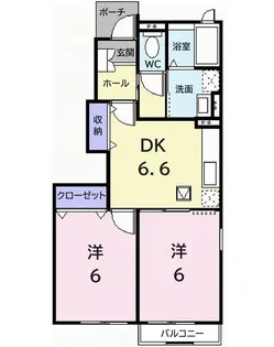 コリーヌS・文教ハイツC【1階】の間取り