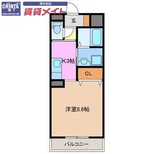 コーポバロン上浜【1階】の間取り