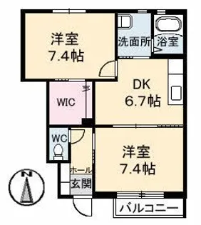 パステルひかわ B棟【1階】の間取り