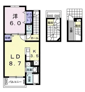 コットンハウス ウエスト【3階】の間取り