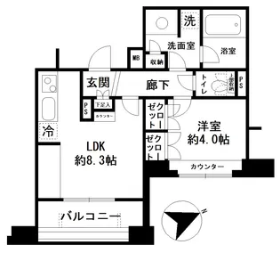 グランアビテ目白ステーションフロント【7階】の間取り