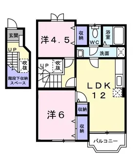 セレ-ノ山東A【2階】の間取り