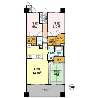 ライオンズガーデン千種アーススクエア【2階】の間取り
