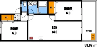 ファミール沼田B【1階】の間取り