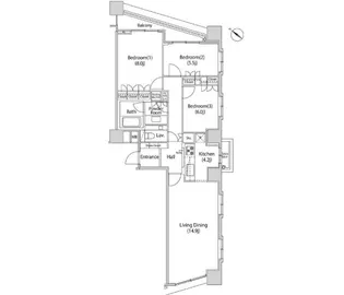 ファーストリアルタワー新宿【31階】の間取り