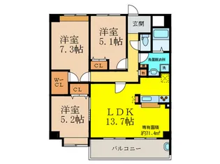 ブランドール南茨木【4階】の間取り