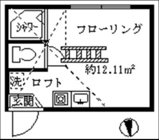 フェリスパルファン【2階】の間取り