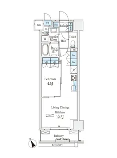 パークナードフィット南青山Garden【7階】の間取り