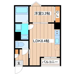 REGALESTボヌール宮城野原【1階】の間取り