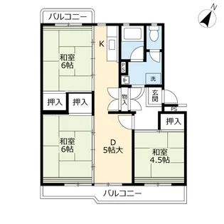 UR金鶏【5階】の間取り
