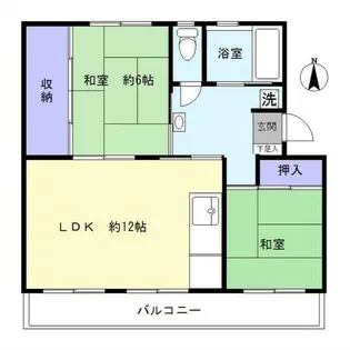 東逗子団地4号棟【2階】の間取り