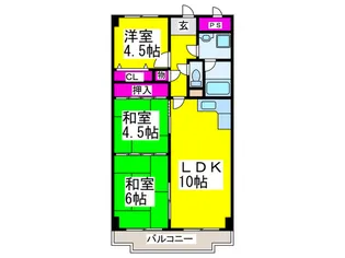 カサデルソーレ【2階】の間取り