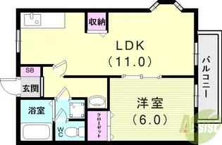 ハイツサンフラワー【1階】の間取り