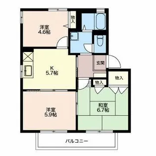 シトラスの風 B【2階】の間取り