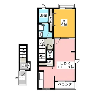 アダージョ徳重【2階】の間取り