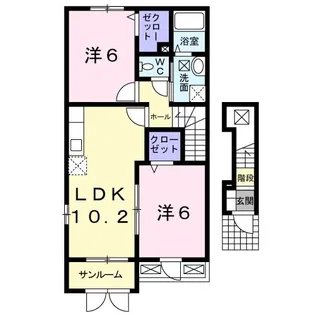 カーサ・ココメロ【2階】の間取り