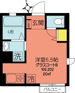 グラスコートB【2階】の間取り