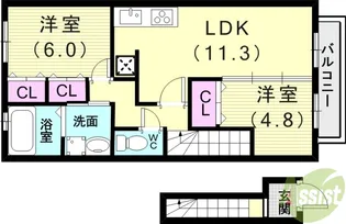 ヴァンドミール流田【2階】の間取り