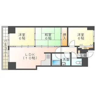 サンシティ苫小牧【6階】の間取り