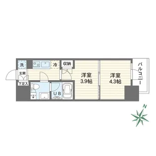 プライムネクサス大鳥居 Bell Court【3階】の間取り