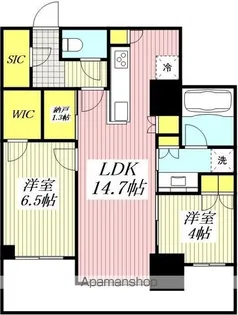 アトラスタワー小平小川【9階】の間取り
