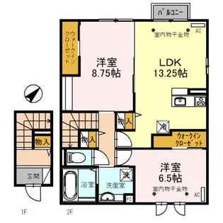 WITおしの7 A棟【2階】の間取り