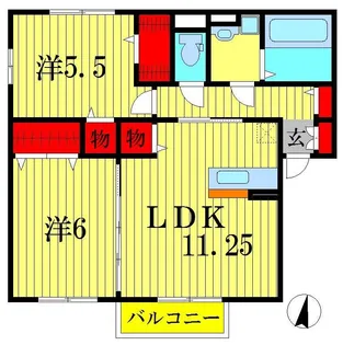 グリーンリーブス【2階】の間取り
