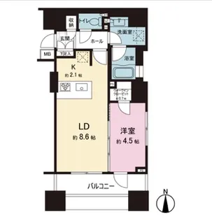 クオリア神南フラッツ 201号室 2階【2階】の間取り