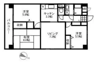 サニープレイス【4階】の間取り