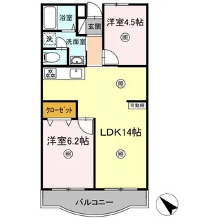 アメニティ芦田第3マンション【5階】の間取り