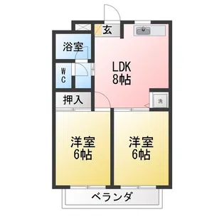ユース宝扇【1階】の間取り