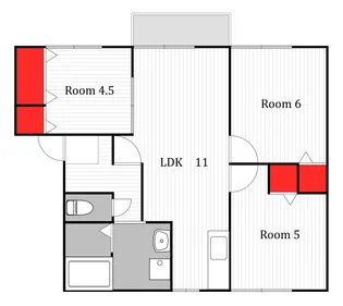 竹原ハイツ【2階】の間取り