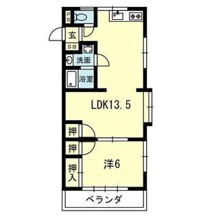 1LDKの間取り画像
