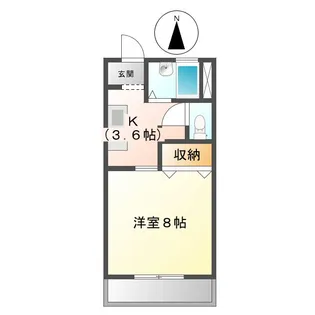 マリンパークハイツB【1階】の間取り