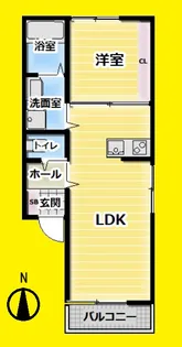 レネットメルル立川【1階】の間取り