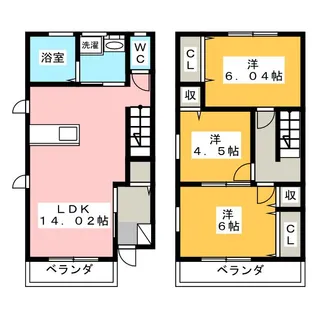 愛知県あま市七宝町伊福河原【一戸建】の間取り