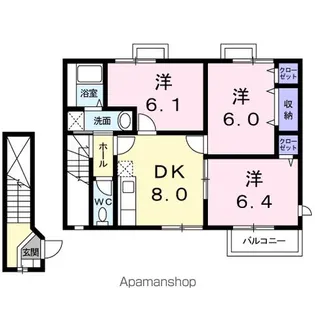 ホワイトリバー A【2階】の間取り