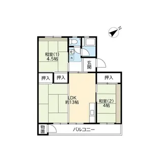 UR中登美第三【2階】の間取り