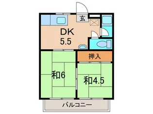 友清ハイツ【1階】の間取り