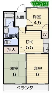 ETOILE中出【3階】の間取り