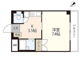ガーデンプレイス観音【2階】の間取り
