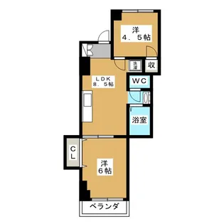 オークタウンハイツ【2階】の間取り