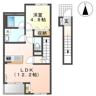 1LDKの間取り画像